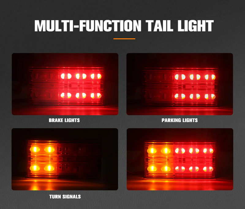 Lightfox 2x LED Trailer Tail Lights Stop Indicator Lamp 12V Truck Submersible