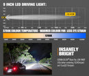 LIGHTFOX 9" Osram LED Driving Lights + 8inch LED Light Pods + Wiring Kit