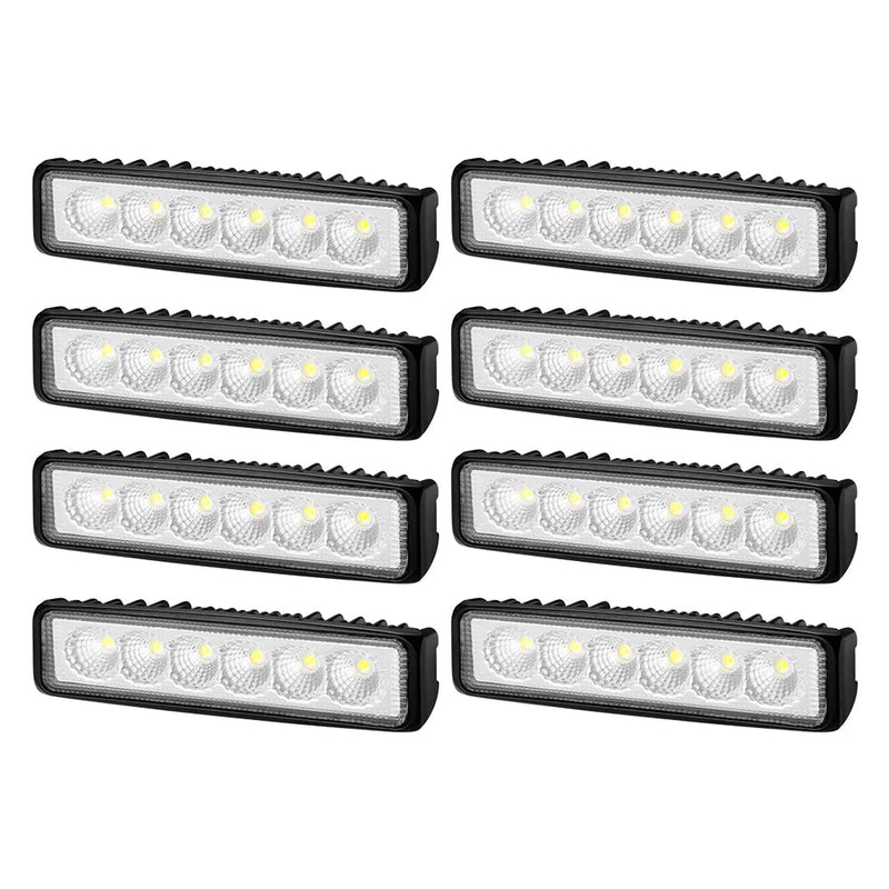 LIGHTFOX 6inch Led Light Bar IP68 Rating 3,950 Lumens 8pc