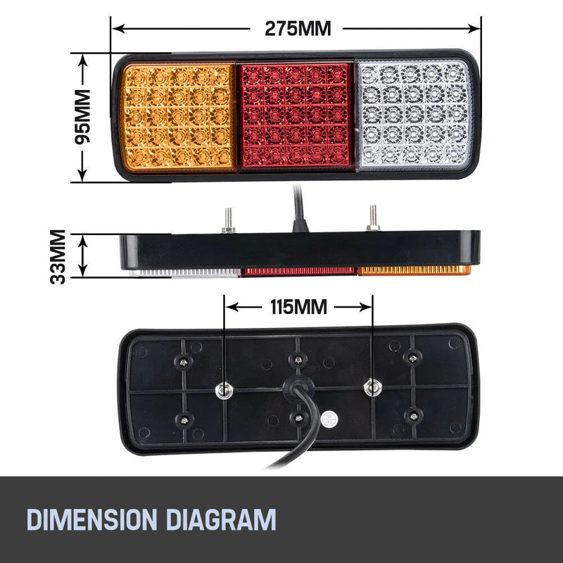 2x LED Tail Lights Stop Indicator Reverse 12V Ute Trailer Caravan Truck Boat ADR