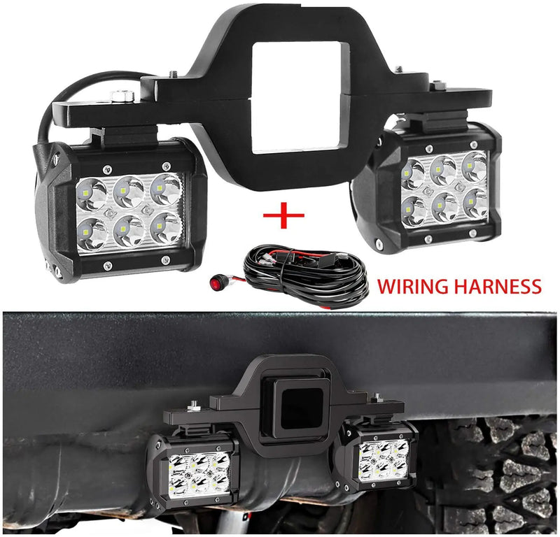Tow hitch mounting Bracket & 2 x 4" Led Reverse Lights Bright Spark Led Co.