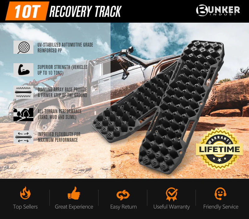 BUNKER INDUST Pair 10T Recovery Tracks Black