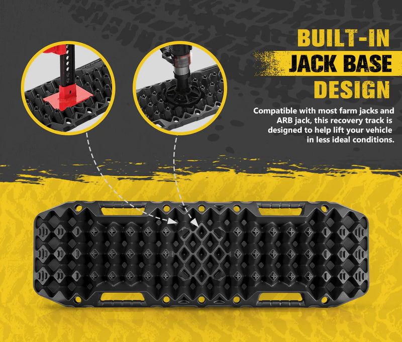 Bunker Indust Recovery Tracks Farm Jack Base 10T Board Sand Mud Snow OffRoad 4WD Black