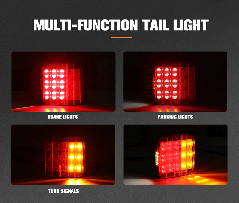 Lightfox 2x LED Trailer Tail Lights Stop Indicator Lamp Number Plate Light