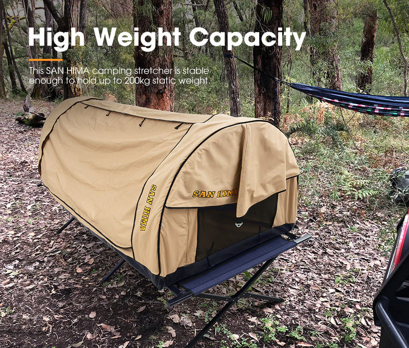 San Hima Folding Camping Bed Stretcher Portable Light Weight With Carr BrightSparkLedAustralia