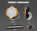 LIGHTFOX 9" Osram LED Driving Lights + 8inch LED Light Pods + Wiring Kit