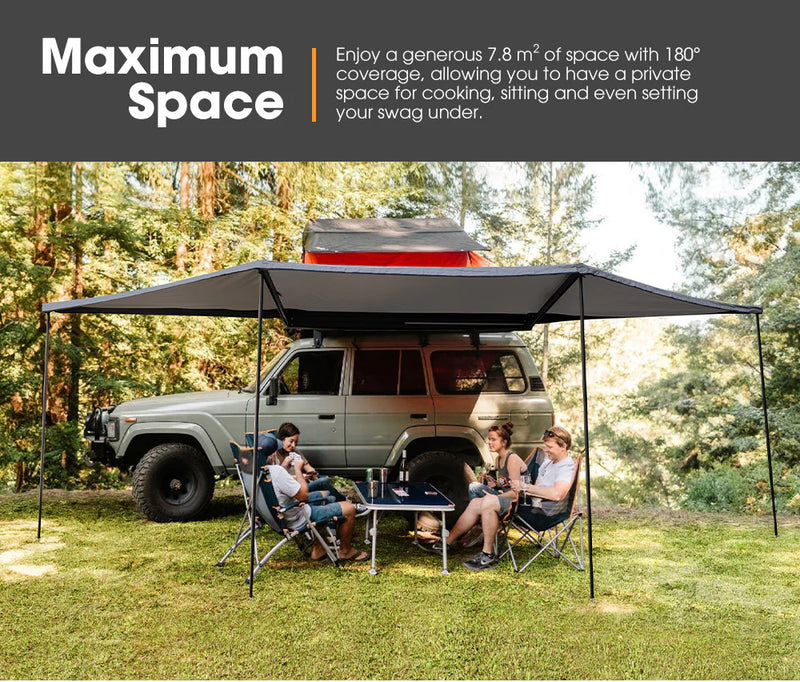 San Hima 180 Degree Free-Standing Awning 600D Double-Ripstop Oxford UPF50+ 4X4