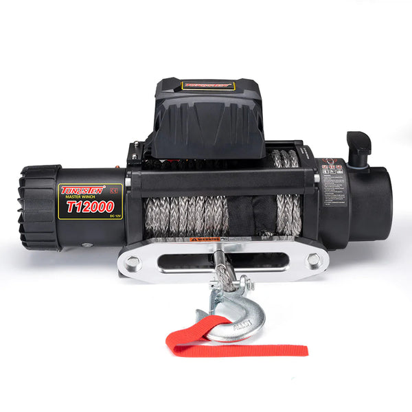 Tungsten 12V 12000lbs Electric Winch Synthetic Rope Wireless Remote Recovery