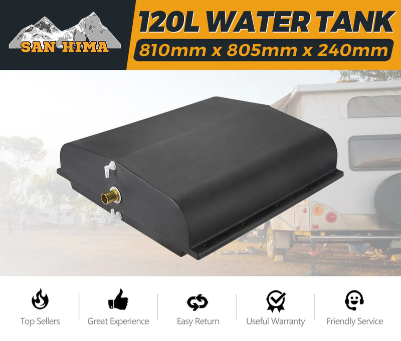 120L Poly Water Tank Camper Trailers Caravans 4X4 4WD Truck Universal Black