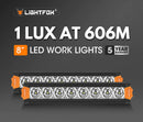 Lightfox Vega Series 8inch LED Light Bar IP68 Rating 8,856 Lumens
