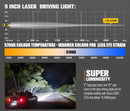 LIGHTFOX 9" Osram Laser LED Driving Lights + 40" LED Light Bar + Wiring Kit