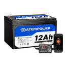 12AH AGM Battery w/ Battery Monitor 12V AMP Lead Acid SLA Deep Cycle Battery