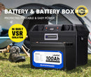 ATEM POWER Battery Box built-in VSR Isolator Dual Battery System + 100Ah 12V Lithium Battery