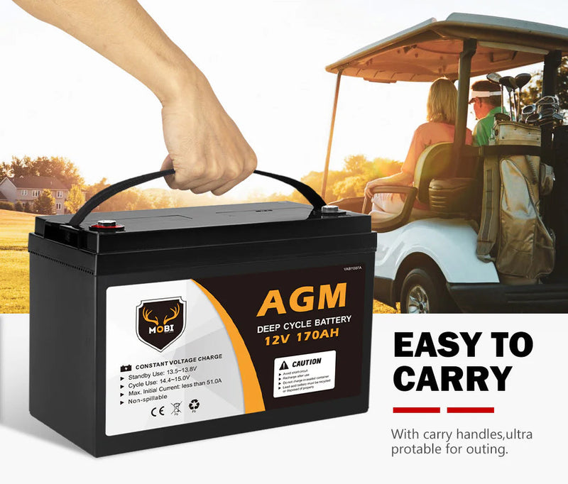 170AH 12V AGM Deep Cycle Battery Golf Cart Buggy Camping Scooter Solar –  BrightSparkLedAustralia