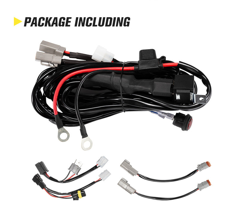 LIGHTFOX Dual Connector Plug & Play Smart Harness High Beam Driving Wiring kit
