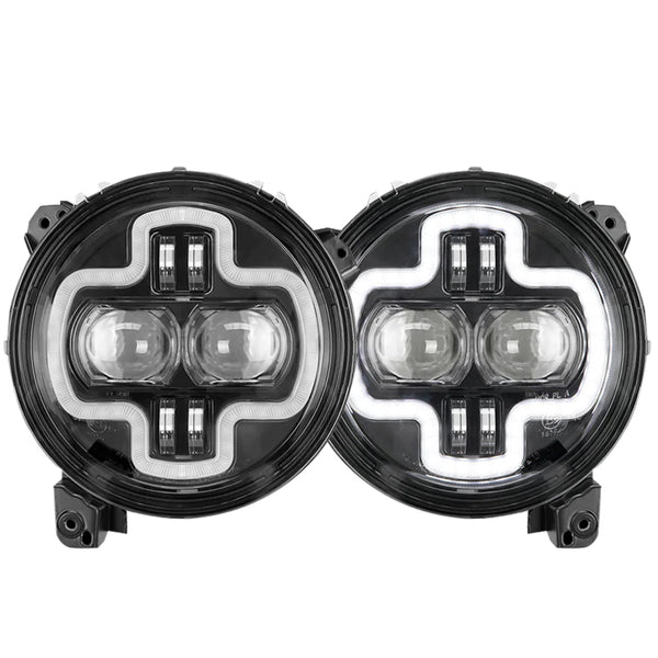 2x 9 inch LED Headlights Hi-Lo Beam Halo DRL for Jeep Wrangler JL 2018-ON