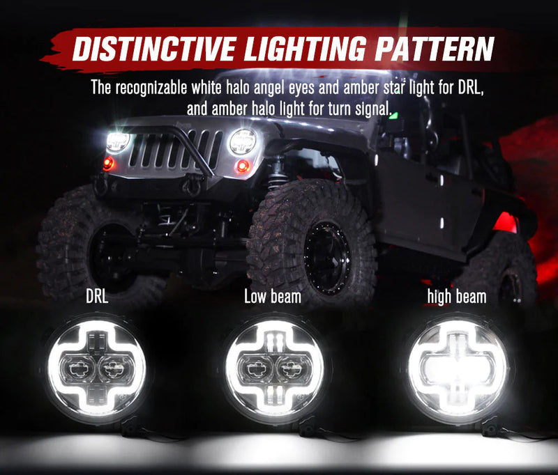 2x 9 inch LED Headlights Hi-Lo Beam Halo DRL for Jeep Wrangler JL 2018-ON