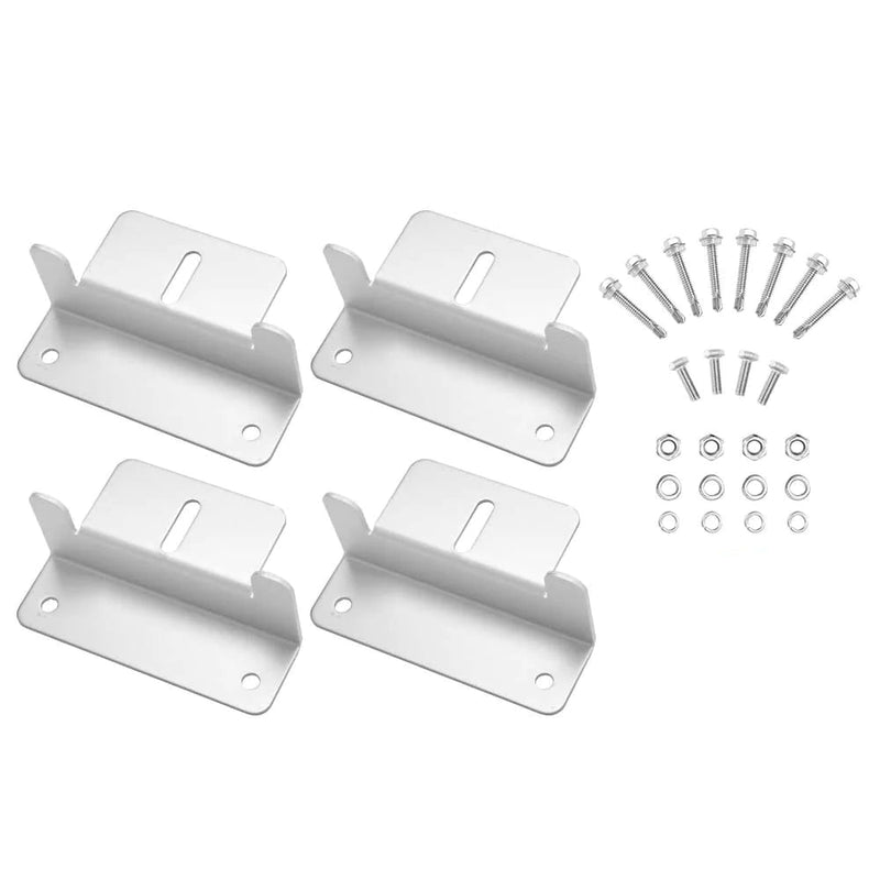 4PCS Solar Panel Z Brackets Aluminum Mounting Set For Flat Curved Roof