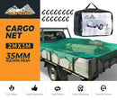 2M x 3M Cargo Net Ute Trailer Truck 35mm Mesh Bungee Cord w/ 15pc Hook