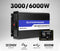 ATEM POWER 12V to 240V 3000W/6000W Pure Sine Wave Power Inverter