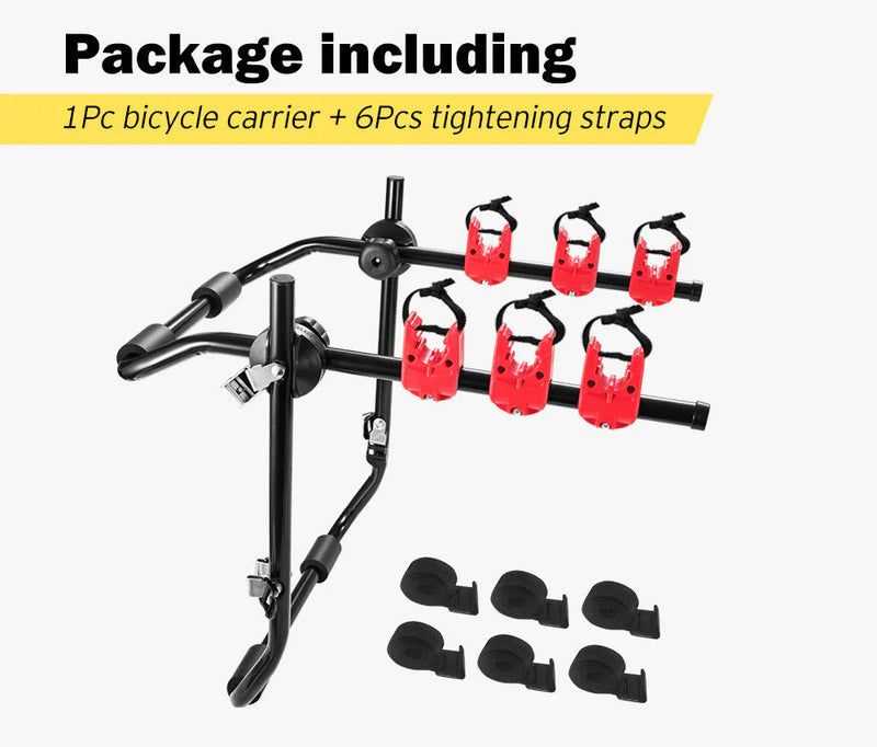 FIERYRED 3 Bike Rack Bicycle Carrier Car Rear Universal Trunk Foldable