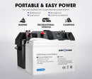 ATEM POWER 12V 135Ah AGM Deep Cycle Battery + 12V 40A DC to DC Battery Charger + Battery Box
